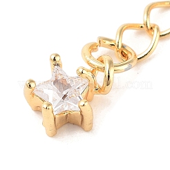 Brass with Cubic Zirconia Chain Extender&nbsp;KK-B102-42G