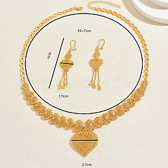 Elegant Alloy Hollow Heart Tassel Earrings & Necklaces for Women&nbsp;TJ4371