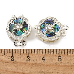 Brass Micro Pave Cubic Zirconia Box Clasps&nbsp;KK-U037-39P