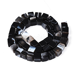 Natural Dyed & Heated Black Agate Beads Strands&nbsp;G-T139-8x8-35B-01