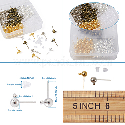 Brass Ball Post Stud Earring Findings&nbsp;KK-CD0001-04