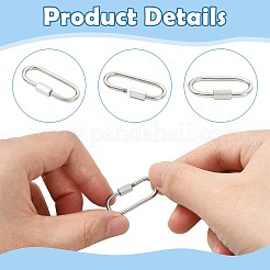8Pcs 4 Styles 304 Stainless Steel Screw Carabiner Lock Charms&nbsp;STAS-FS0002-38