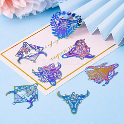 24Pcs 6 Styles Ion Plating(IP) 201 Stainless Steel Etched Metal Embellishments Pendants&nbsp;STAS-TA0002-78