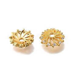 Brass Micro Pave Clear Cubic Zirconia Bead Caps&nbsp;KK-G600-05G