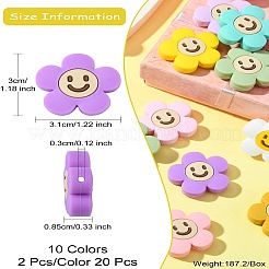 20Pcs 10 Colors Silicone Beads&nbsp;SIL-CJ0001-64