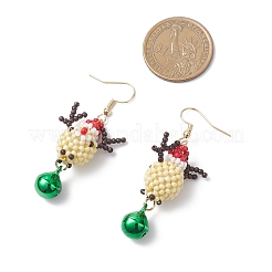 Glass Beaded Reindeer Dangle Earrings&nbsp;EJEW-MZ00628