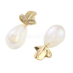 Brass with Glass Stud Earrings&nbsp;EJEW-Q811-01KCG