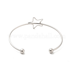 Non-Tarnish Star 201 Stainless Steel Cuff Bangles for Women Girls&nbsp;STAS-K247-01P