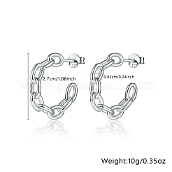 Anti-Tarnish Rhodium Plated 925 Sterling Silver Ring Stud Earrings&nbsp;JI3396-2