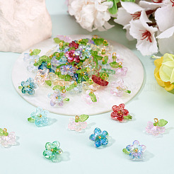 120Pcs 12 Colors Transparent Glass Pendants&nbsp;PALLOY-TAC0269