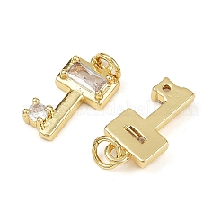 Brass Micro Pave Cubic Zirconia Pendants&nbsp;KK-S526-51G