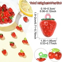30Pcs 3 Styles Transparent Acrylic Pendants&nbsp;OACR-YW0003-48