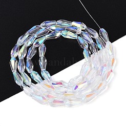 AB Color Plated Transparent Glass Teardrop Beads Strands&nbsp;EGLA-T029-08A