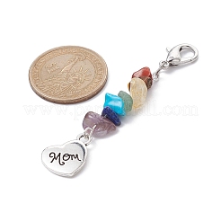 Mother's Day Alloy Heart with Word Mom Pendant Decoration&nbsp;HJEW-JM01417