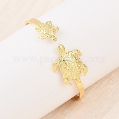 Marine Organism Brass Cuff Bangles for Women&nbsp;BJEW-D368-03J-G