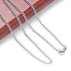 Tarnish Resistant Classic Plain 304 Stainless Steel Mens Womens Curb Link Chain Necklaces&nbsp;STAS-O037-114P