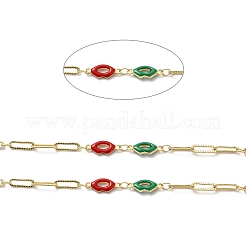 Handmade Enamel Lip Link Chains&nbsp;CHC-M024-05G-01