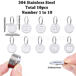 10Pcs 304 Stainless Steel Pendants & Kaychain Clasp&nbsp;STAS-SC0021-27A