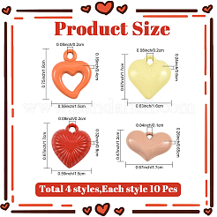 40Pcs 4 Styles Baking Paint Acrylic Pendants&nbsp;OACR-YW0004-48