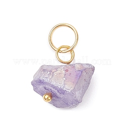 Electroplated Natural Quartz Pendants&nbsp;PALLOY-JF04535-01