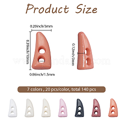 140Pcs 7 Colors Resin Buttons&nbsp;BUTT-GF0004-06