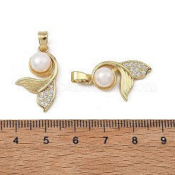 Brass Micro Pave Clear Cubic Zirconia Pendants&nbsp;PALLOY-JF05744