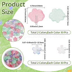 120Pcs 4 Styles Baking Paint Transparent Glass Bead Caps&nbsp;DGLA-PA0001-12A