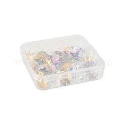 70Pcs 5 Colors Transparent Electroplate Glass Bead Caps&nbsp;EGLA-FS0001-55