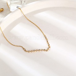 Cubic Zirconia Column Pendant Necklace with Brass Cable Chains&nbsp;LS-UU3534-1