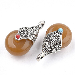 Tibetan Style Resin Pendants&nbsp;RESI-T022-16