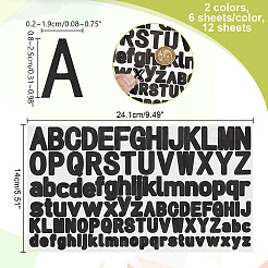 12 Sheets 2 Colors Letter A~Z PVC Waterproof Self-Adhesive Stickers&nbsp;STIC-GA0001-21