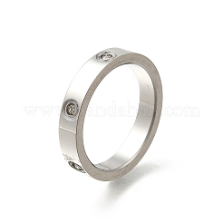 304 Stainless Steel Crystal Rhinestone Finger Rings for Women&nbsp;RJEW-B120-02P
