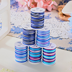 6Rolls 6 Styles Segment Dyed Polyester Thread&nbsp;NWIR-TA0001-47C