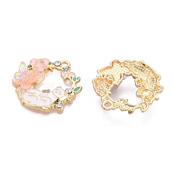 Rack Plating Alloy Enamel Pendants&nbsp;ENAM-N056-372KCG-01