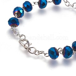 Electroplate Glass Rosary Bead Bracelaets for Easter&nbsp;BJEW-WH0007-02