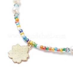Alloy Enamel Sakura Pendant Necklace&nbsp;NJEW-JN04052