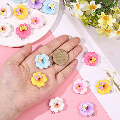 24Pcs 6 Colors Opaque Resin Pendants&nbsp;RESI-SC0006-47