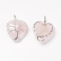 Natural Rose Quartz Pendants&nbsp;G-G713-F02