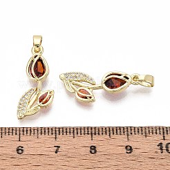 Brass Micro Pave Cubic Zirconia Pendants&nbsp;KK-T071-111G