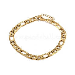 304 Stainless Steel Figaro Chain Bracelets for Women&nbsp;BJEW-G757-15G