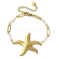 304 Stainless Steel Starfish Link Bracelets&nbsp;BJEW-L708-08G
