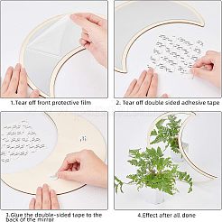 Acrylic Wooden Moon Phase Mirror&nbsp;DIY-WH0167-48A
