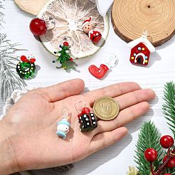 8Pcs 8 Styles Christmas Themes Handmade Lampwork Pendants&nbsp;LAMP-CJ0002-68