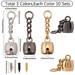 30 Sets 3 Colors Zinc Alloy Cord Ends&nbsp;FIND-SC0023-69
