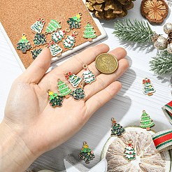20Pcs 5 Styles Christmas Theme Alloy Enamel Pendants&nbsp;ENAM-YW0006-79