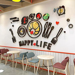 3D Catering Theme Acrylic Self-adhesion Mirror Wall Stickers&nbsp;EL-TAC0001-12