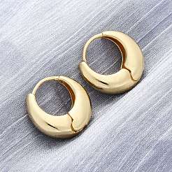 Rack Plating Brass Thick Hoop Earrings for Men Women&nbsp;EJEW-F288-06G