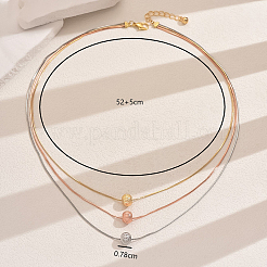 Chic European Style Brass & Iron Round Bead Snake Chain 3 Layer Necklaces for Parties and Shopping&nbsp;US2985