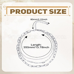 1Pc Alloy Paperclip Chain Double Layer Necklaces for Women&nbsp;NJEW-LP0006-02P