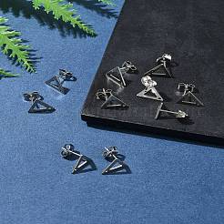 10Pcs 201 Stainless Steel Stud Earring Findings with Hole&nbsp;EJEW-FS0001-14A